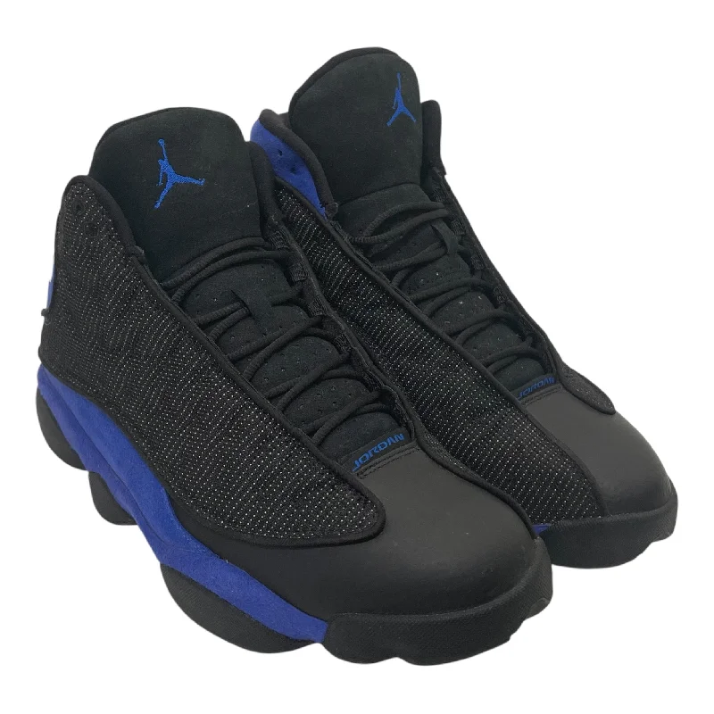 Men's Shock-Resistant Shoes NIKE/Hi-Sneakers/US 12/Suede/BLK/JORDAN 13 HYPER ROYAL BLK/BLU