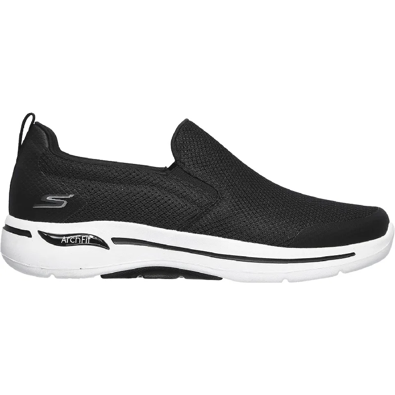 Men's Sporty Boots Men's Skechers GOwalk Arch Fit Togpath Black Knit Fabric Mesh