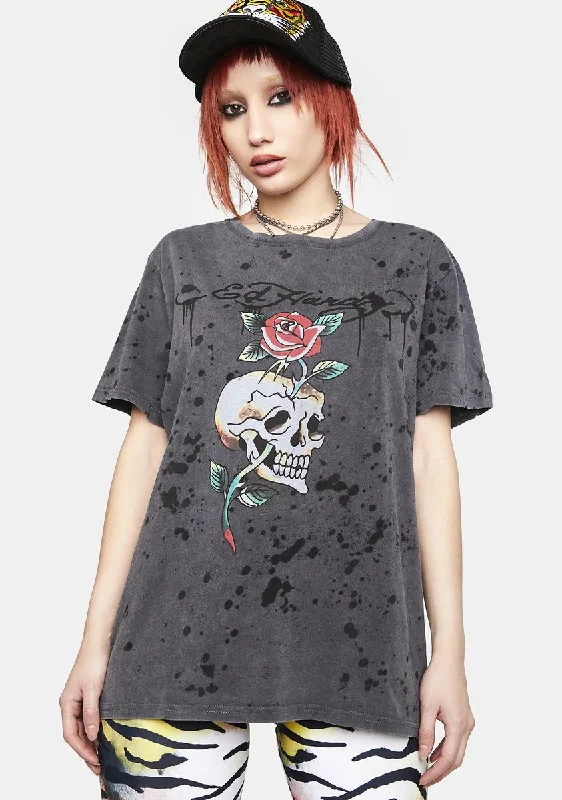 Women's Clothing Online Sale Charcoal Splatter Graphic Tee