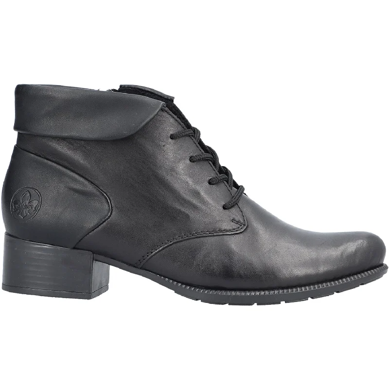 Men's Seamless Design Shoes Women's Rieker 78631-00 Sariana 31 Black Leather