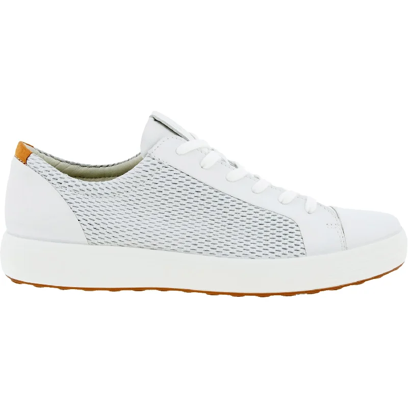 Stylish Shoes For Men Men's Ecco Soft 7 City Sneaker White/Lion Leather