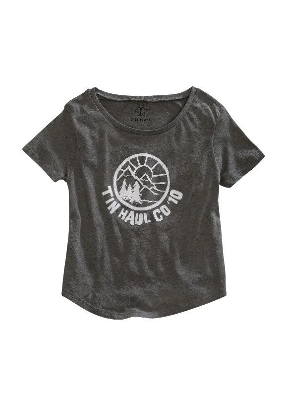 Women's Outerwear Garments Tin Haul Womens Grey 100% Cotton Circle Mountain S/S T-Shirt