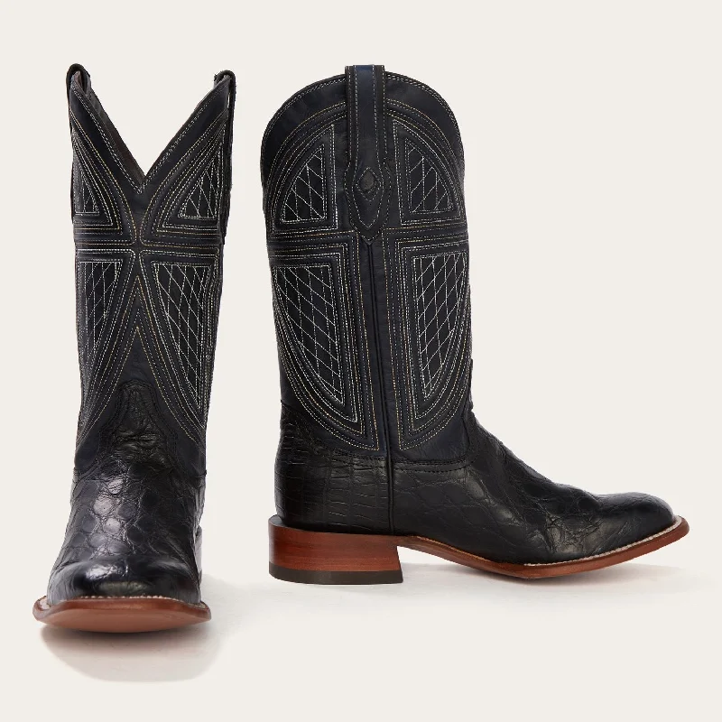 Men's Sporty Boots Black Falls Alligator Cowboy Boot