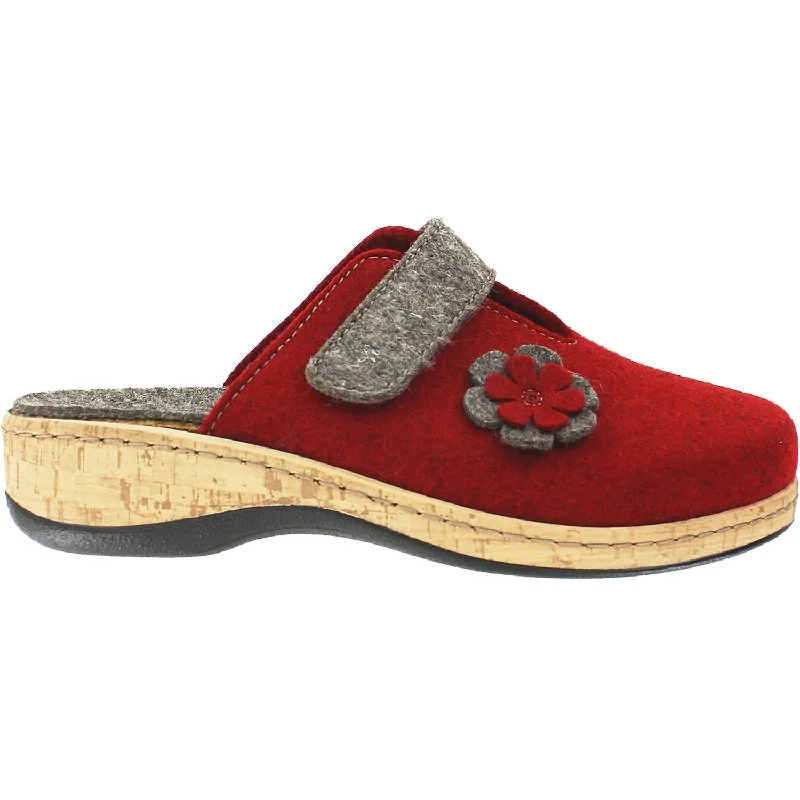 Men's Trendy Boots Women's Fidelio 25-5001-06 Softline Red Wool Felt