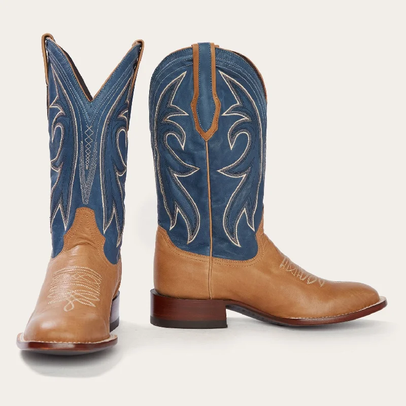 Men's All-Day Wear Boots Casper Tan & Blue Matte Cowboy Boot