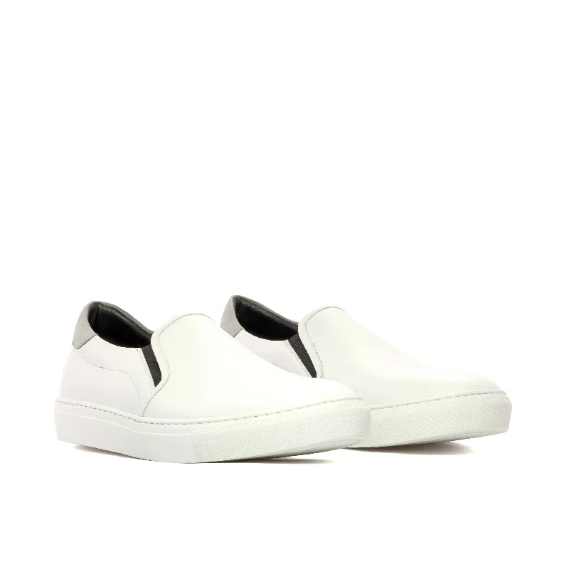 Men's Cushioned Shoes DapperFam Versado in White / Light Grey Men's Italian Suede Slip On Men's Cushioned Shoes DapperFam Versado in White / Light Grey Men's Italian Suede Slip On