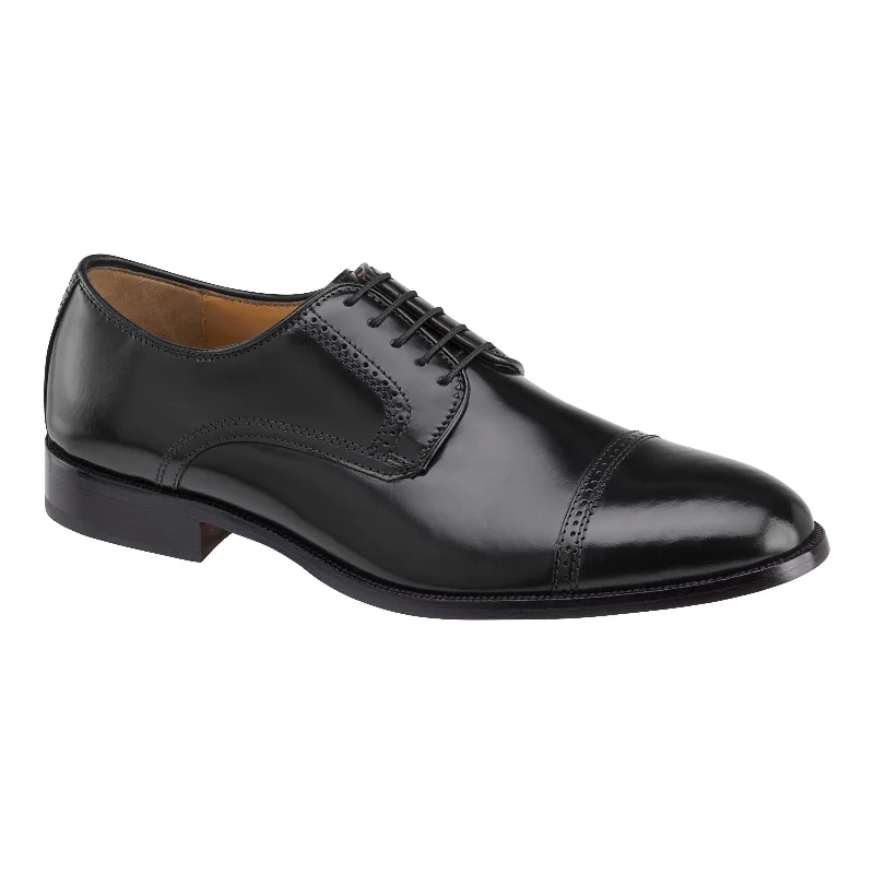 Men's Anti-Slip Boots Johnston & Murphy MEN'S BRADFORD PERF CAP TOE 15-1771 BLACK