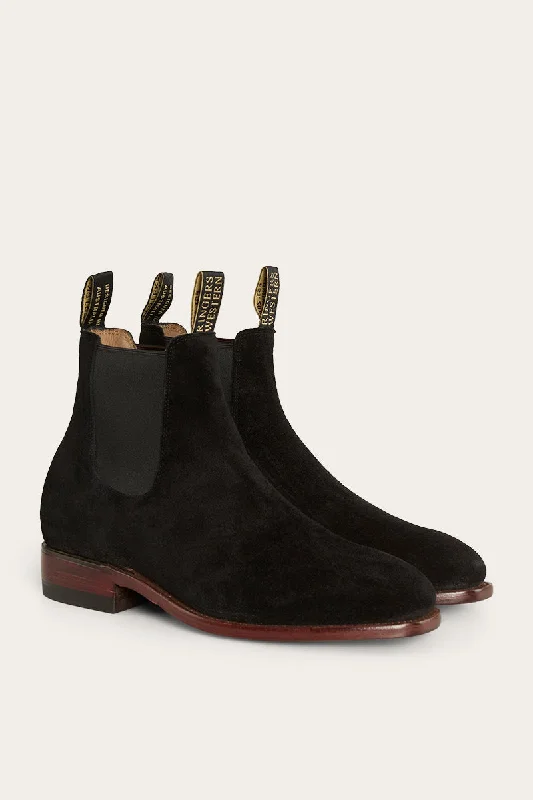 Men's Odor-Resistant Shoes Kununurra Mens Boot - Black Suede