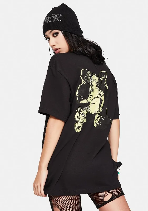 Stylish Women's Garments For Holidays Coven Short Sleeve Graphic Tee