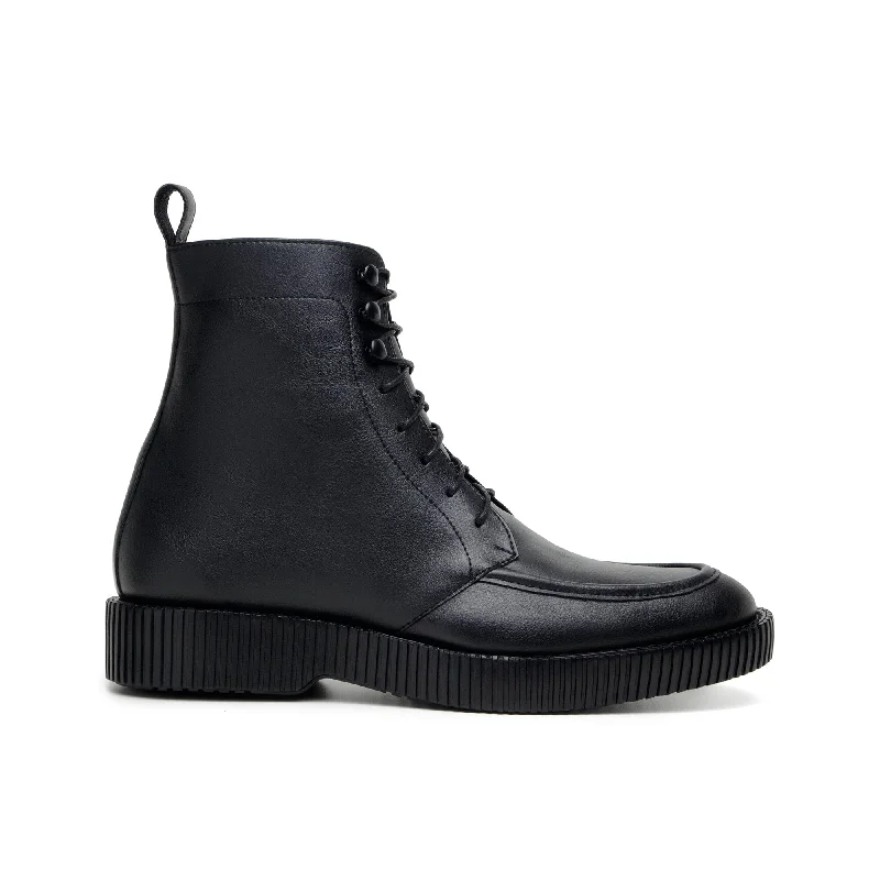 Men's Modern Boots 'Regis' men's creeper sole lace-up boot in vegan leather by Zette Shoes - black Men's Modern Boots 'Regis' men's creeper sole lace-up boot in vegan leather by Zette Shoes - black