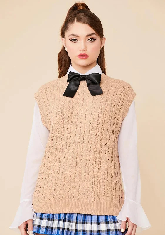 Women's Vintage Attire Lunch On The Steps Knit Sweater Vest