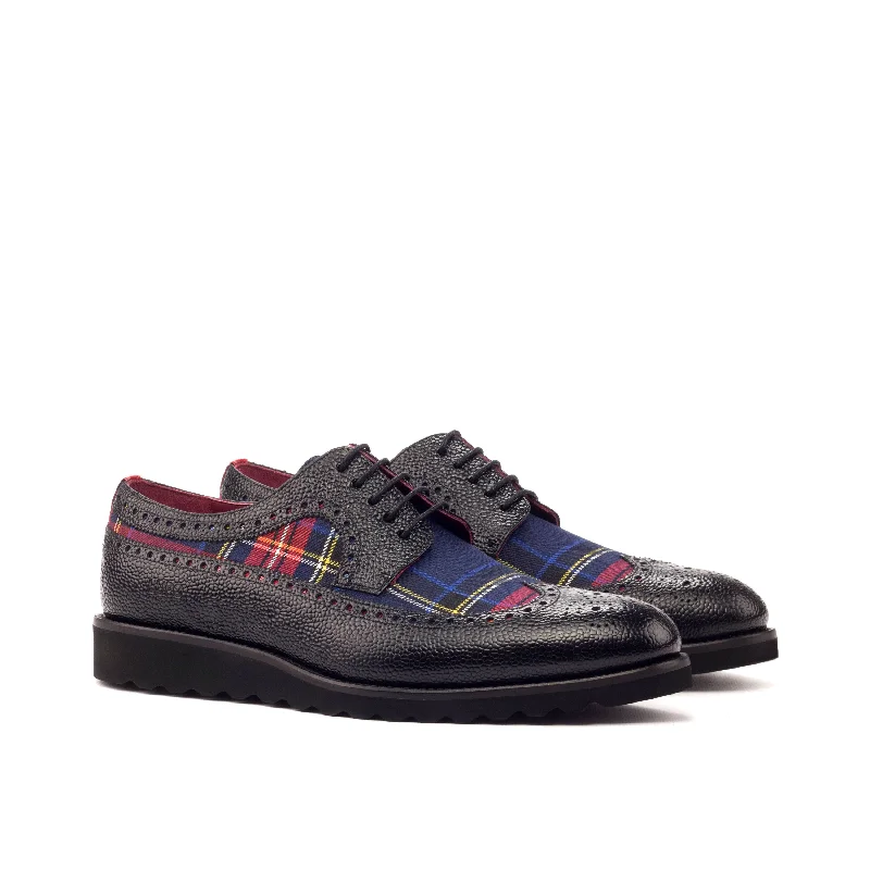 Men's Flexible Boots DapperFam Zephyr in Tartan / Red / Black Men's Sartorial & Italian Patent & Grain Leather Longwing Blucher Men's Flexible Boots DapperFam Zephyr in Tartan / Red / Black Men's Sartorial & Italian Patent & Grain Leather Longwing Blucher
