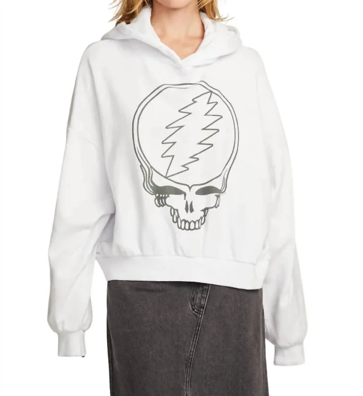 Women's Comfortable Lounge Attire Grateful Dead Sweatshirt In White