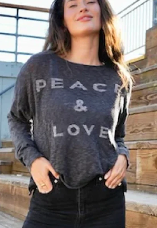 Women's Comfy Loungewear Outfit Peace and Love Sweater