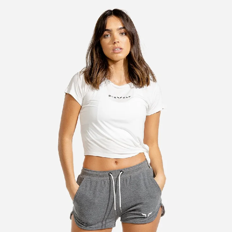 Women's Plus-Size Apparel She-Wolf Crop Top - White