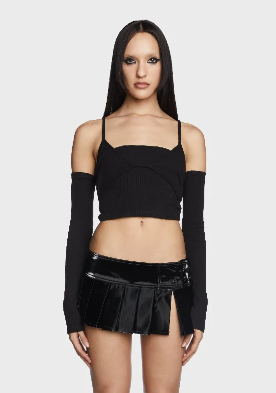 Women's Everyday Garments Mysterious Ways Crop Top - Black