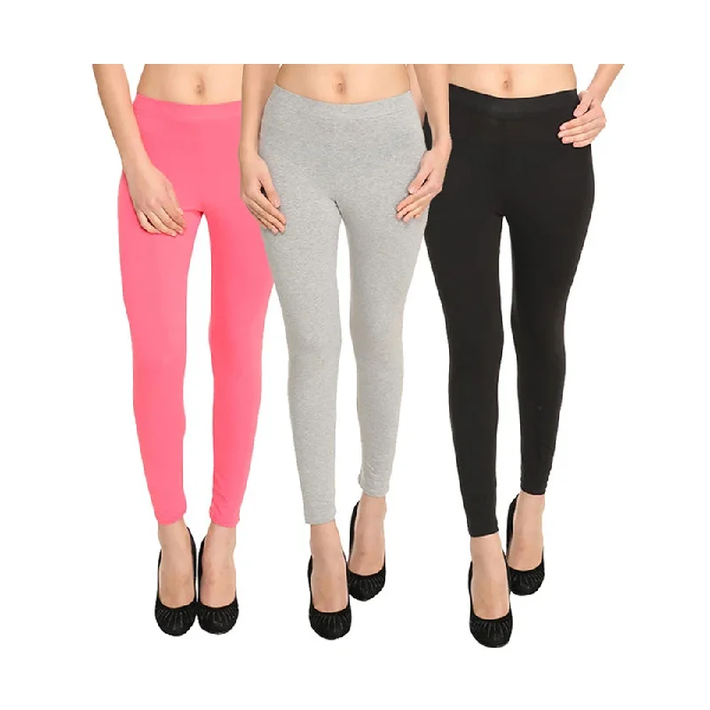 Casual Fashion HiFlyers Women Ankle Length Leggings Pack Of 3