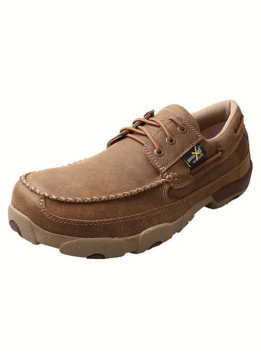 Men's Durable Boots Twisted X Men's Met Guard Safey Toe Boat Shoe Bomber Brown