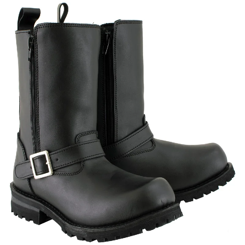Men's Flexible Boots M Boss Motorcycle Apparel BOS49004 Men's 10 inch Afterburner Leather Motorcycle Boots