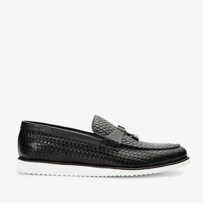 Men's Odor-Resistant Boots The Sperry Black Leather Tassel Loafer Men Shoe