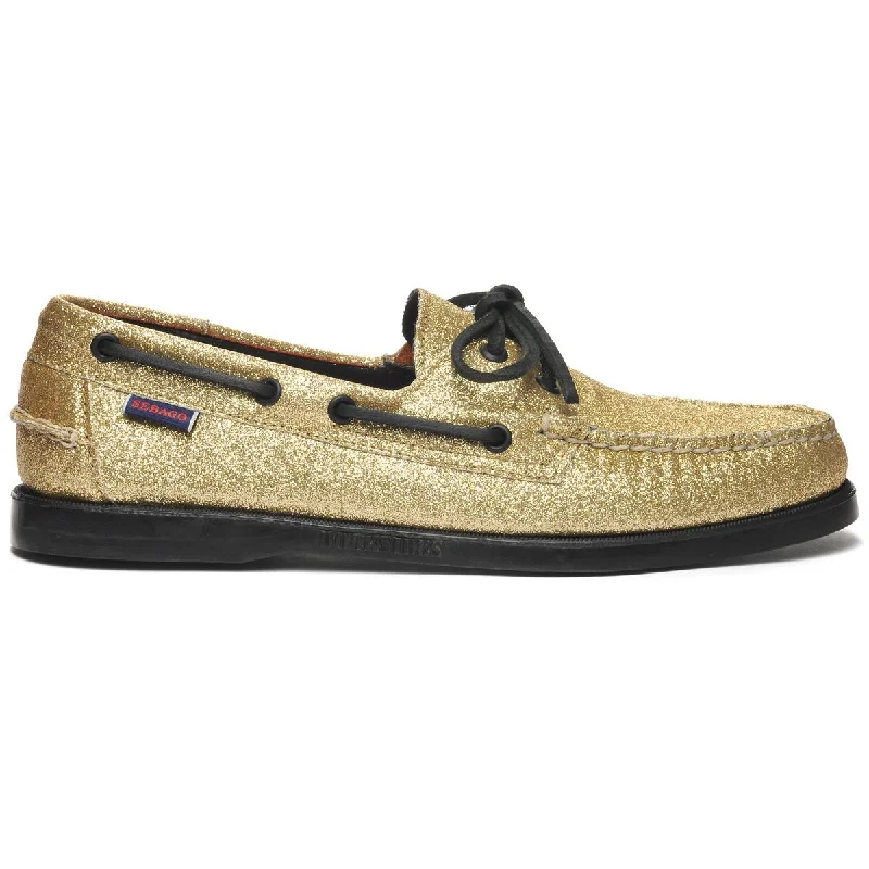 Men's High-Quality Boots Portland Glitter - Yellow Gold & Black