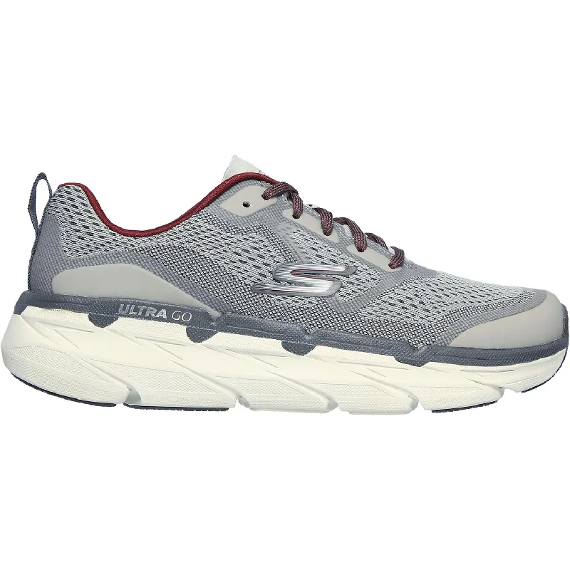 Men's Waterproof Shoes Men's Skechers Max Cushioning Premier Grey/Red Mesh