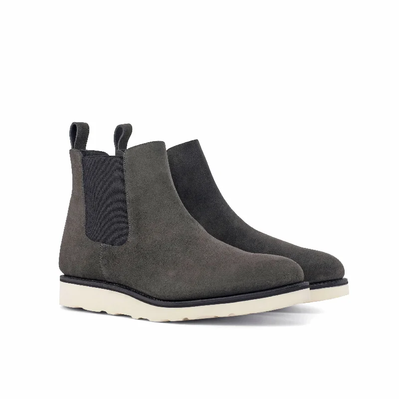 Men's Casual Shoes DapperFam Monza in Grey Men's Lux Suede Chelsea Boot