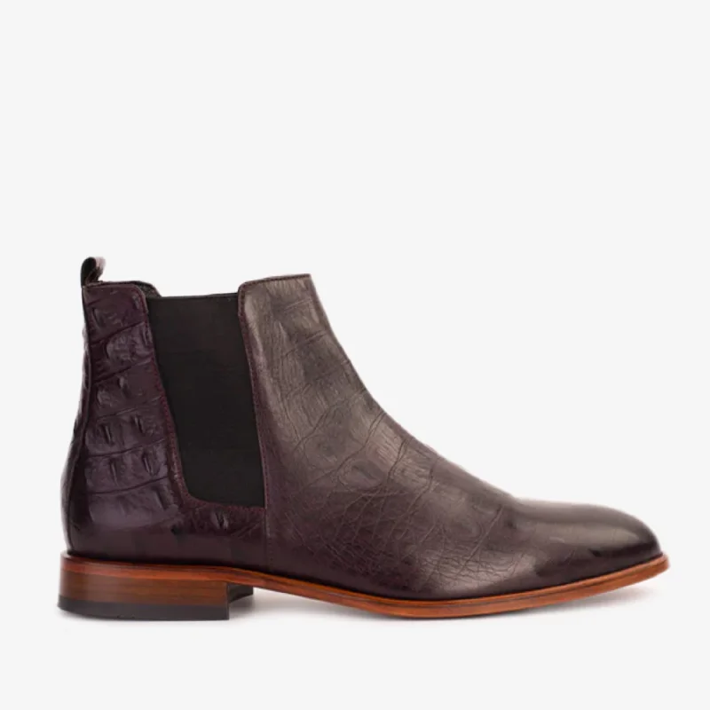 Men's Classic Boots The Sirocco Burgundy Leather Chelsea Dress Men Boot