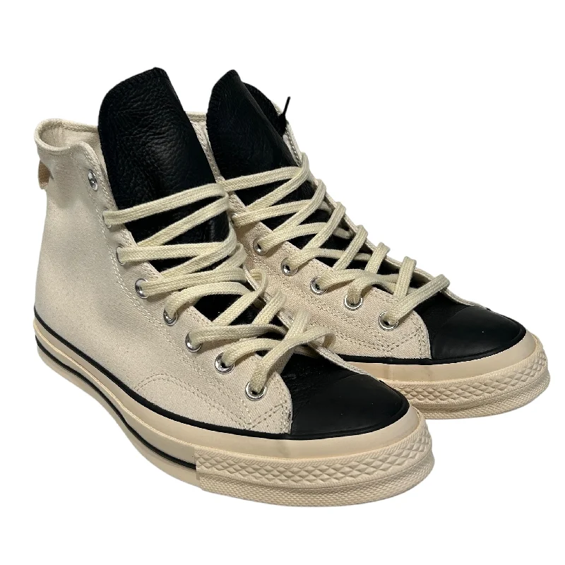 Casual Shoes For Everyday Wear FOG ESSENTIALS/CONVERSE/Hi-Sneakers/US 10.5/Cotton/WHT/CHUCK 70 WHITE W BLK LEATHER Casual Shoes For Everyday Wear FOG ESSENTIALS/CONVERSE/Hi-Sneakers/US 10.5/Cotton/WHT/CHUCK 70 WHITE W BLK LEATHER