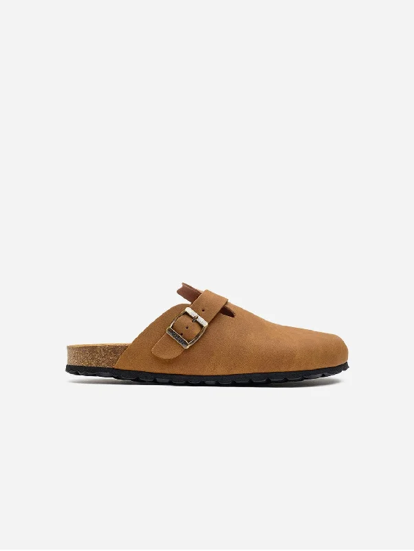 Special Holiday Sale On Premium Shoes Taro Comfort Men's Vegan Footbed Slippers | Tan Special Holiday Sale On Premium Shoes Taro Comfort Men's Vegan Footbed Slippers | Tan
