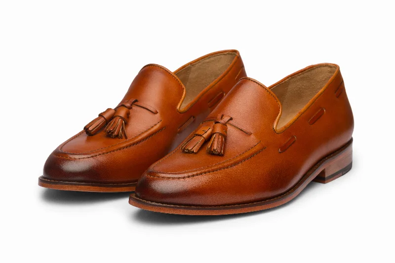 Men's Stylish Shoes Tassel Loafers - Tan