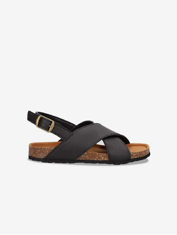 Men's Versatile Boots Lanta Unisex Vegan Apple Leather Sandals | Black