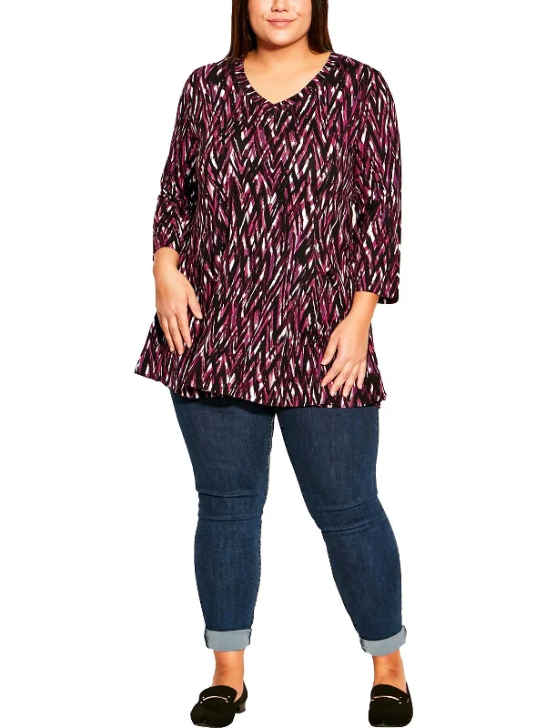 Affordable Women's Garments Plus Womens Printed Viscose Tunic Top