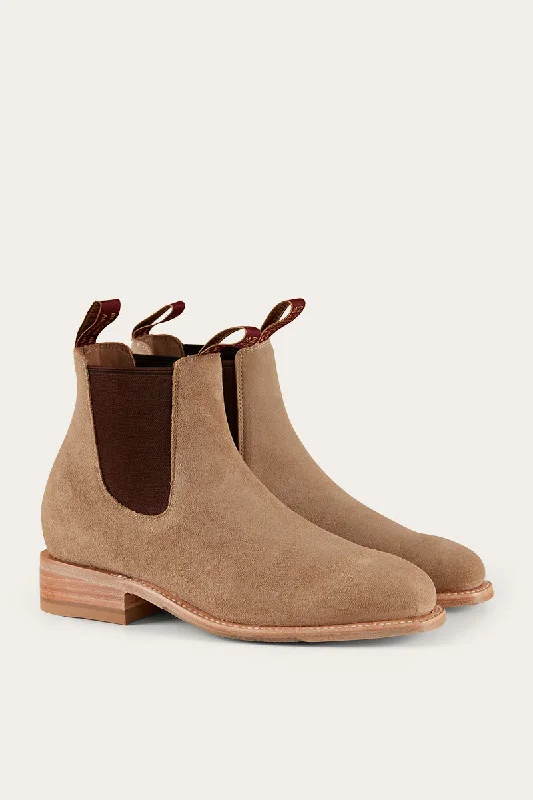 Men's Slip-Resistant Shoes Kununurra Mens Boot - Beige Suede