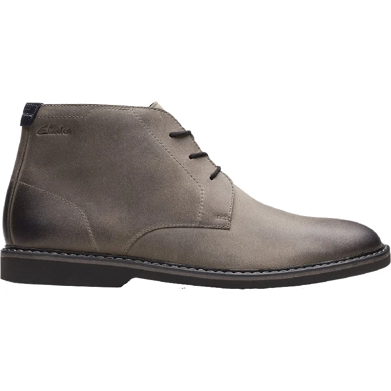 Men's Versatile Shoes Men's Clarks Atticus LT Mid Dark Grey Leather