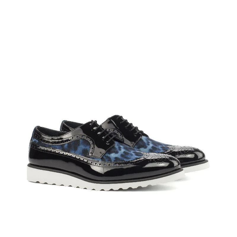 Best Price On Lightweight Shoes DapperFam Zephyr in Leopard / Black Men's Sartorial & Italian Patent Leather Longwing Blucher Best Price On Lightweight Shoes DapperFam Zephyr in Leopard / Black Men's Sartorial & Italian Patent Leather Longwing Blucher