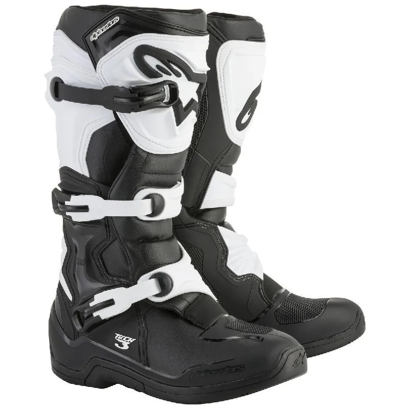 Stylish Shoes For Men Alpinestars Tech 3 Men's Black/White Motocross Boots