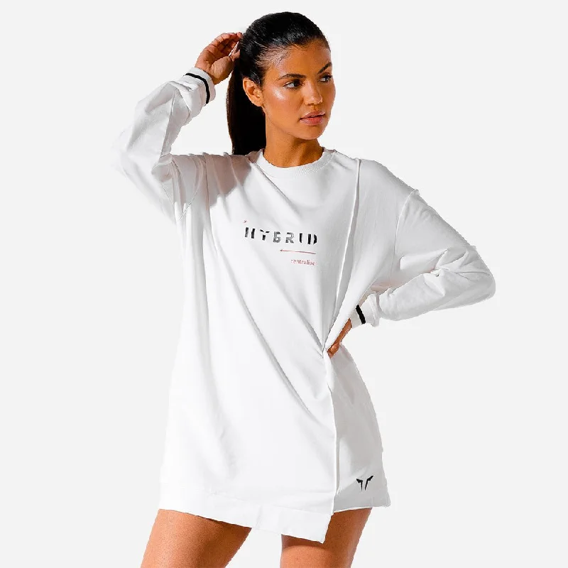 Urban Femme Streetwear Hybrid Jumper Dress - White