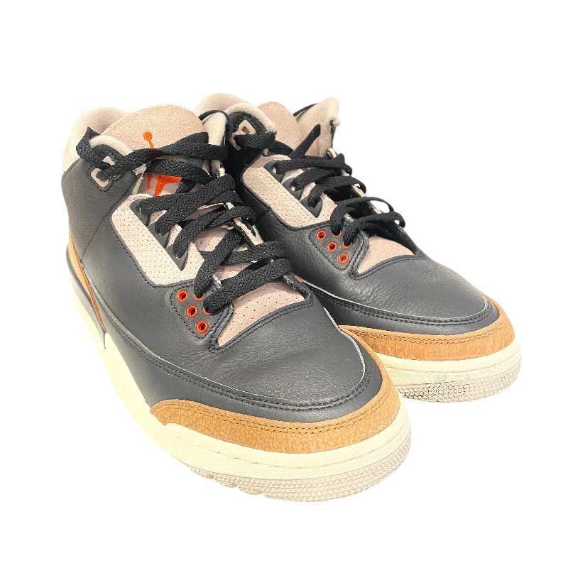Men's Sporty Shoes NIKE/Low-Sneakers/US 8/Leather/BLK/Jordan 3 Desert Elephant