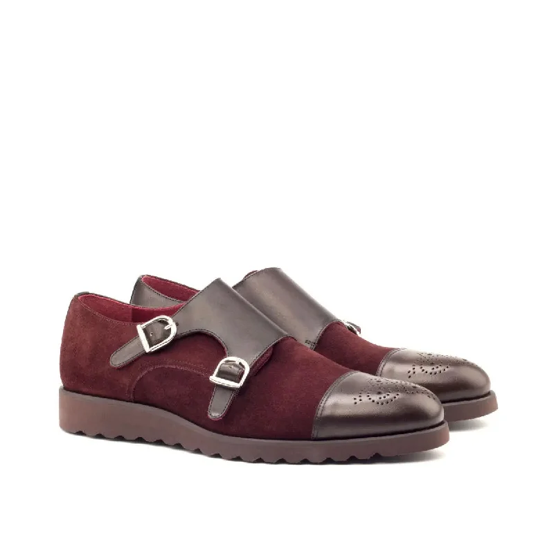 Men's Shock-Absorbing Boots DapperFam Monaco in Burgundy / Dark Brown Men's Lux Suede & Italian Leather Double Monk Men's Shock-Absorbing Boots DapperFam Monaco in Burgundy / Dark Brown Men's Lux Suede & Italian Leather Double Monk