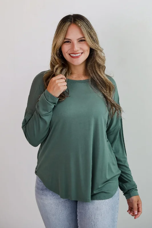 Women's Vintage Attire Callie Everyday Long Sleeve Tee - DU DEAL