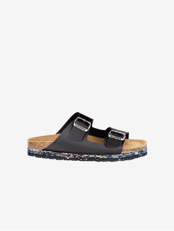 Men's Supportive Shoes Nuo Recycled Flipflop & Cork Buckled Sandals | Onyx