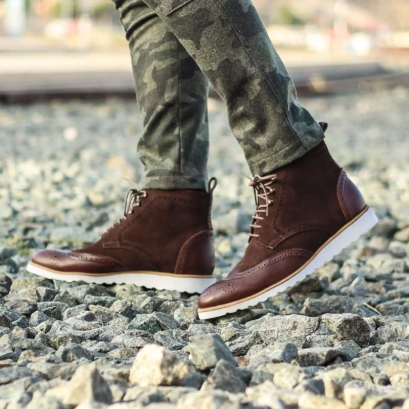 Exclusive Discount On Stylish Shoes DapperFam Valiant in Dark Brown Men's Italian Leather & Lux Suede Military Brogue Exclusive Discount On Stylish Shoes DapperFam Valiant in Dark Brown Men's Italian Leather & Lux Suede Military Brogue