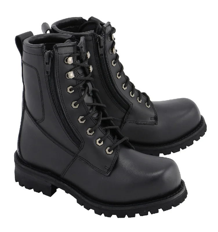 Men's Adaptive Fit Shoes M Boss Motorcycle Apparel BOS49006 Men's 9 Inch Black Trooper Leather Motorcycle Boots