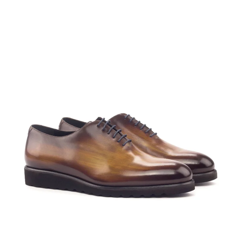 Men's Energy-Return Boots DapperFam Giuliano in Cognac Men's Hand-Painted Patina Whole Cut
