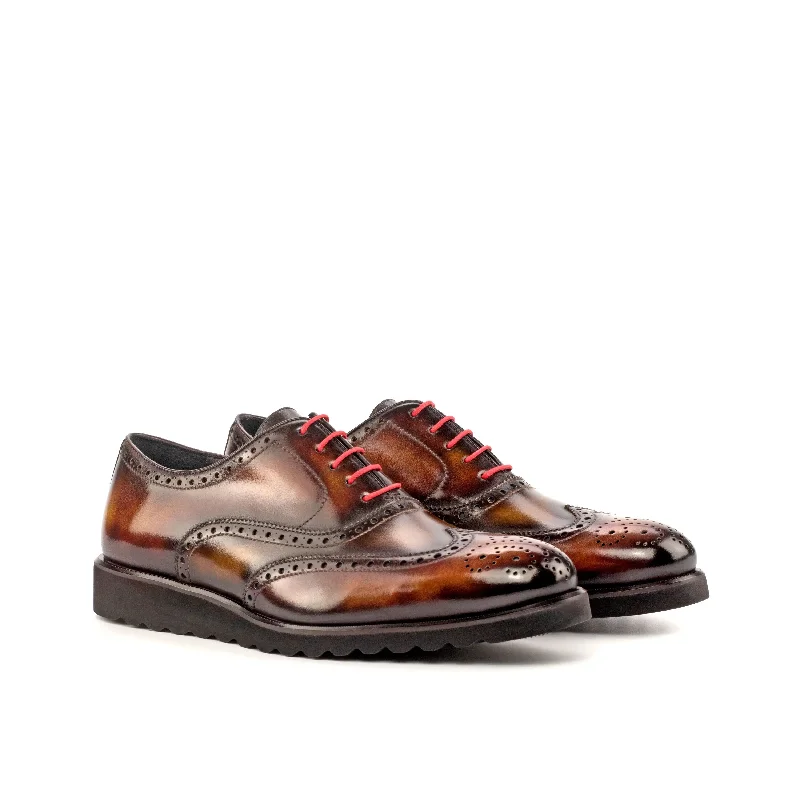 Men's High-Quality Boots DapperFam Aeron in Brown / Fire / Tobacco Men's Hand-Painted Patina Full Brogue Men's High-Quality Boots DapperFam Aeron in Brown / Fire / Tobacco Men's Hand-Painted Patina Full Brogue