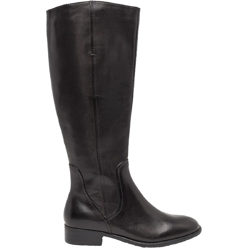 Men's Versatile Boots Women's Regarde Le Ciel Sabina-01 Black Foulard Leather