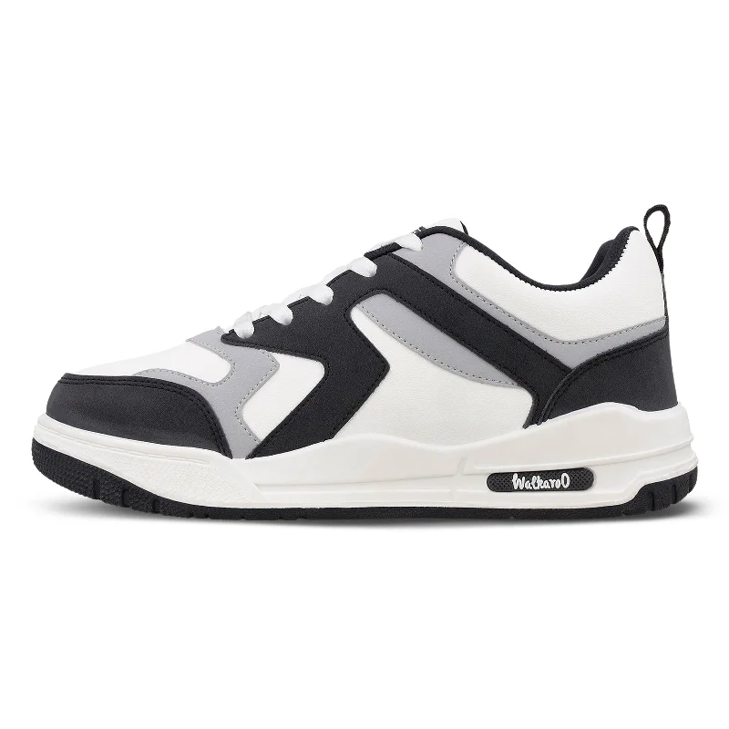Best Price On Lightweight Shoes Men's Two-Tone Sneakers -  WY3478 White Black