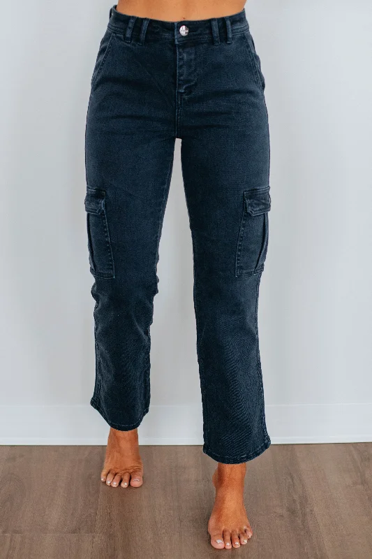 Clothes For Women Hadley Risen Cargo Jeans - Blueberry