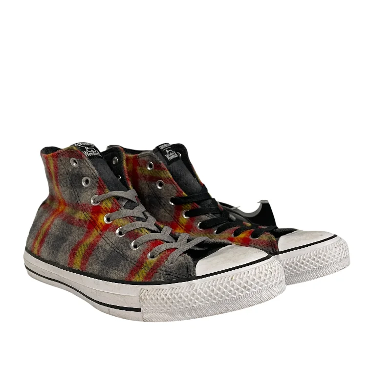 Men's Reinforced Sole Boots CONVERSE/Hi-Sneakers/US 12/Plaid/Wool/GRY/All Star Woolrich Plaid